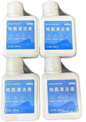 FGJDERYH Solución de Limpieza de 200 ml, Compatible con Robots aspiradores Dreame X30 Ultra X40 Ultra L10s L20 L40 D10 S10 S40, Limpiador de Suelos Duros sin Marcas.(4pcs)