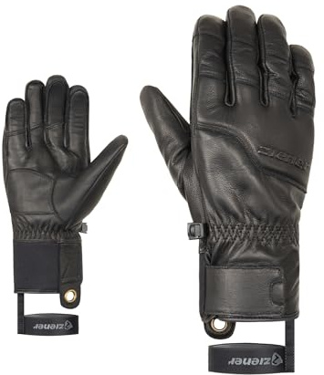 Ziener Guanti da sci da uomo GISMON-Z per sport invernali | Primaloft, pelle, touch, nero, 10