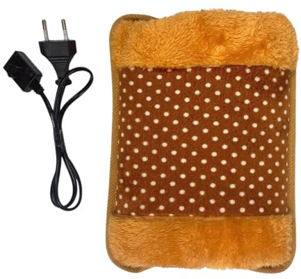 Decolores - Bolsa De Agua Caliente Eléctrica Recargable - Tamaño 18x25 cm - Duración 3 Horas - Apagado Automático - Alivio Dolores Musculares - Recargable en 10 minutos - Cojín Térmico - 600W - Beige