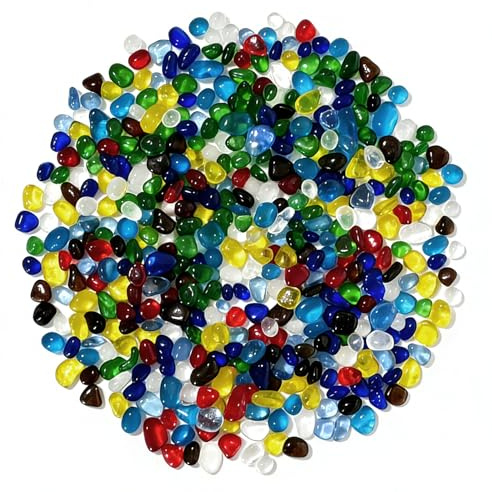 EDSRDUS 350g (0.77LB) Mixed Color Sea Glass Pebbles Irregular Smooth Glass Stones for Aquarium Rocks Vase Fillers DIY Crafts Plant Pots Home Decor Polished Decorative Glass Gems