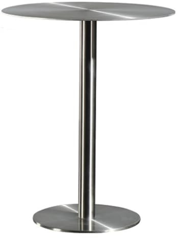 Runt barbord i rostfritt stål för Bistro pub cocktailkök – höjdjusterbart matbord (50 x 74 cm) – hållbar snygg platsbesparande design