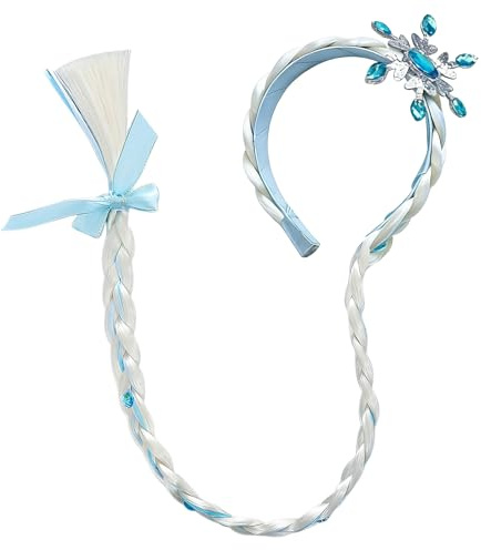 Mädchen Perücken Haarteil, Haarreif Zopf, Eiskönigin Prinzessinnen Perücke, Haarreifen Mädchen, Langhaar Perücke Zöpfe für Kinder mädchen, Kindergeburtstagsparty Geschenke und Cosplay