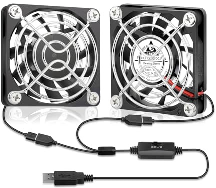 GDSTIME Lot de 2 Ventilateur 60mm USB Fan PC 5V 60mm x 10mm Réglable | ventilateur pc 60mm usb Ventilateur 60x10 pc fan 3500 tr/min avec Trois Vitesse Réglable pour Ordinateur