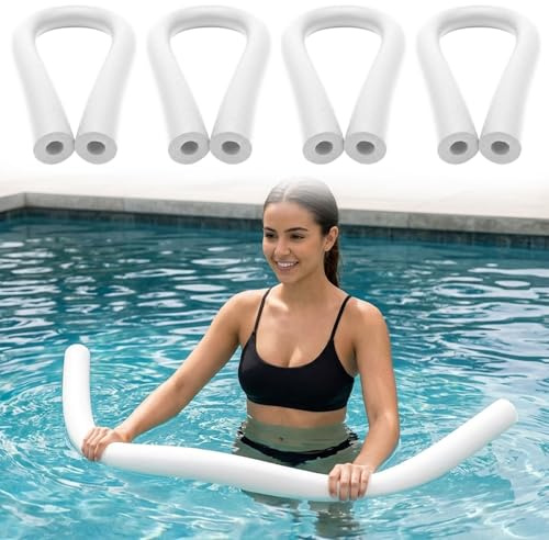 Confezione da 4 tagliatelle per piscina Tagliatelle cave in schiuma lunghe 60 pollici per il nuoto Supporto per giochi in acqua Materiale PE morbido e robusto Bianco