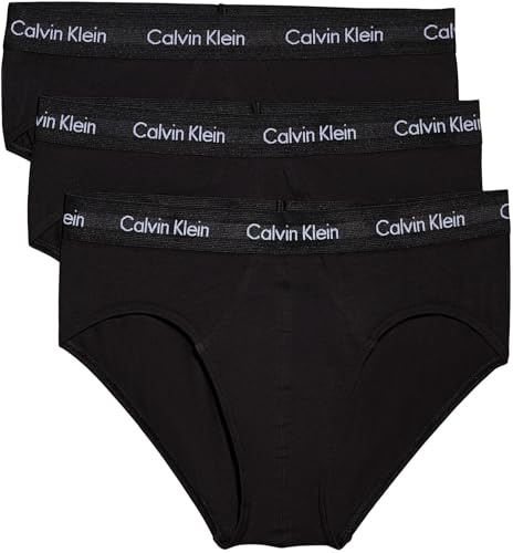 Calvin Klein Calzoncillos Hip Briefs Hombre Pack de 3 Ropa Interior, Negro (Black W Black WB), XL
