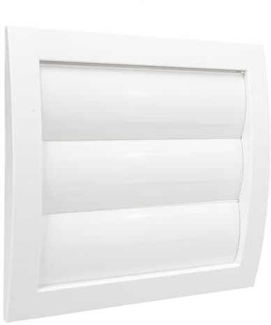 Grille de ventilation avec lamelles mobiles, store vénitien, grille de fermeture à clapet anti-retour. Fabriqué en plastique ABS. Blanc. Connexion Ø125mm.
