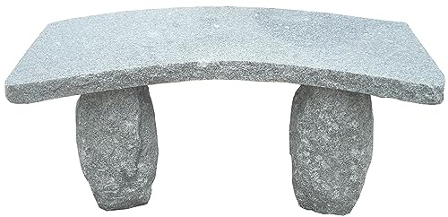 Dehner Gartenbank gebogen, 2-Sitzer, ca. 100 x 40 x 45 cm, Granit, grau