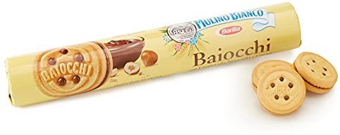 Mulino Bianco Biscotti Baiocchi con Crema alla Nocciola e Cacao, 168 gr | Ideali per Colazione, merenda e come Snack Dolce