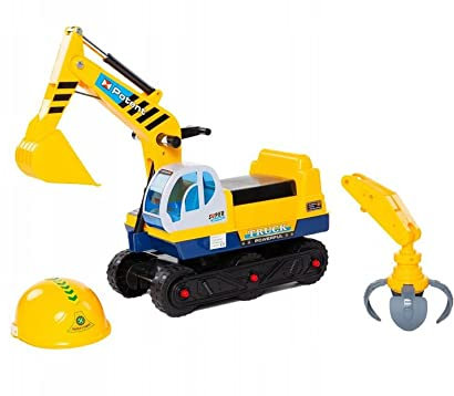 COIL Bagger Sitzbagger mit Helm beweglicher Löffel groß gelb