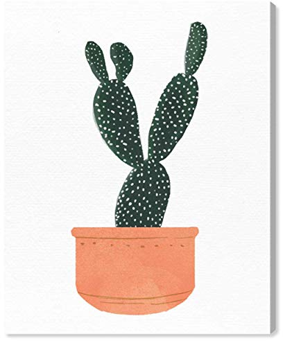 The Oliver Gal Artist Co. Botanical Wall Art Canvas Prints 'Cactus Coral' Home Décor, 30 x 36, Green, Orange