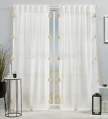 Exclusive Home Curtains EH8464-03-2-84H Demi Light Filtering Hidden Tab Top Curtain Panel Pair, 54x84, Yellow