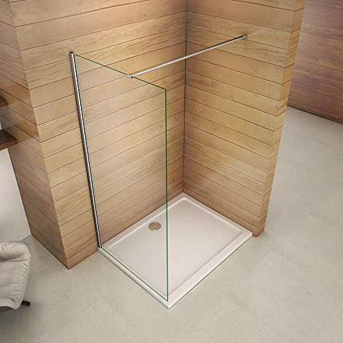 Box Doccia 70x200cm Parete Walk In Vetro 8mm+Barra 90cm | Trasparente, Easyclean