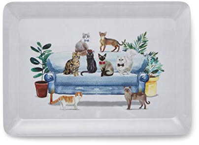 Cooksmart Grand Plateau de Service de Conception Britannique | Plateau de dîner pour de Multiples utilisations dans la Maison | Plateaux pour Servir des Aliments ou des Boissons – Chats Curieux