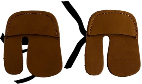 Namvo 2pcs linguette per Dita di tiro con L'Arco in Pelle di Mucca per Protezione per Le Dita di tiro con L'Arco da Caccia all'aperto Marrone