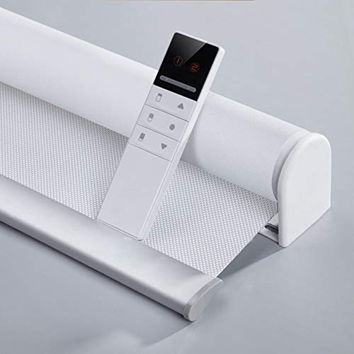 Motorized Blinds with Remote (23-95 inches) Window Roller Shade Wireless Rechargeable Motor Popular Sunshine Fabric for Office and Home Customize Size (82006G-1)
