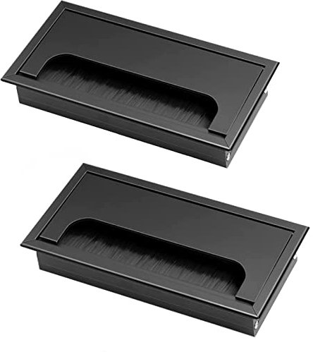 Cubierta Tapa Pasacables Pasacables Mesa Oficina Cable Rectángulo Cubierta Cubierta del Orificio del Cable Tapa Pasacables Rectangular para Mesa Escritorios De Oficina Encimeras De Oficina Negro