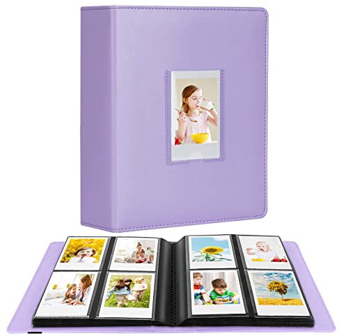 288 Vertikale Fotos für Instax Mini Fotoalbum, Frontfenster, Für Polaroid Buch Album 2x3 Für Fujifilm Instax Mini 12 11 9 8 40 Film（54x86mm）, Polaroid 300,K-pop Fotokarten(Lila)