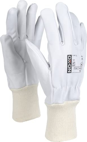 OX-ON HandschuhMan Vollleder Arbeitshandschuhe mit Gummibund, weiches Ziegenleder Gr. 8 bis 11, 1 Paar (1, 9/L (Large))