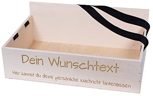 Alsino Bauchladen Holz mit Wunschtext Beschriftung JGA Promotion Events - 40 cm x 26 cm x 10 cm, personalisierbar