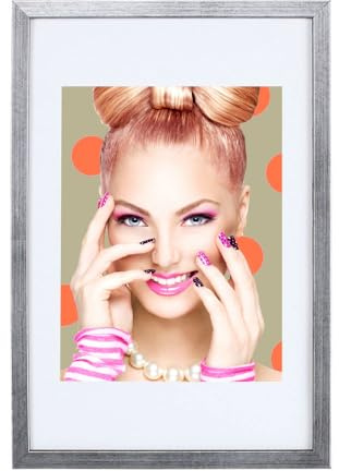 IDEAL TREND Bilderrahmen Lifestyle Plexi Foto Rahmen Collage Wanddeko Poster S111: Farbe: Silber | Format: 40x60