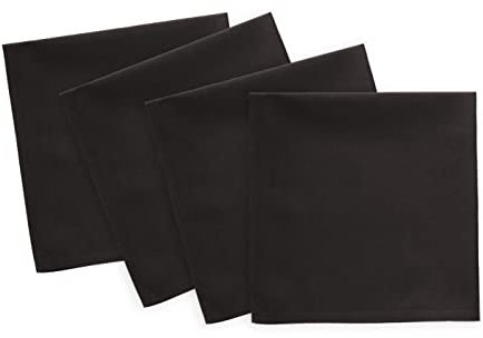 Solino Home Baumwolle Leinen Servietten,4er Set Naturstoff Dinner Servietten 20x20 Zoll,Schwarze Stoffservietten für Herbst, Erntedankfest, Weihnachten, Urlaub,Dru, Handarbeit und Maschinenwaschbar