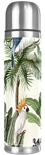 Isolierte Wasserflasche Edelstahl-Wasserflaschen Metall-Wasserflasche,Dschungel Affe Leopard Papagei