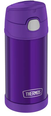 THERMOS Kids FUNTAINER Straw Bottle 0.35 L, Purple, thermos Flask for Children, Made of Stainless Steel, with Straw, Cold for 12 Hours, Absolutely Leak-Proof, for School, Nursery, Break | With straw, stainless steel insulated bottle, completely leak-proof for still drinks, for school, nursery & break, purple