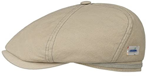 Stetson 6 Panel Flatcap Sustainable Cotton Herren Made in The EU Frühjahr Sommer beige L (58-59 cm)