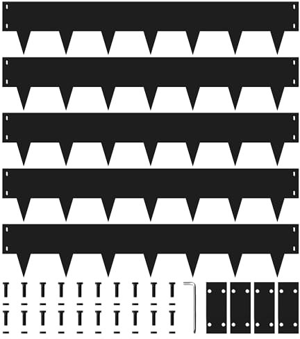 Rasenkante Metall, 100x18cm Flexible Rasenkanten, Beeteinfassung aus Metall - 5Pcs Beetbegrenzung, Beetumrandung, Landschaftskanten Streifen, Mähkante für Garten Hof Einfahrt Terrasse