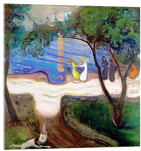 Posterlounge Tanz am Ufer (Detail) Acrylglasbild von Edvard Munch 70 x 70 cm Grün Wandbilder Wanddeko