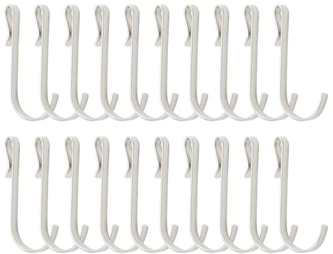 Vkinman Edelstahl-Haken zum Anklippen, J-Form, für Küche, Schlafzimmer, Büro, 20 Stück