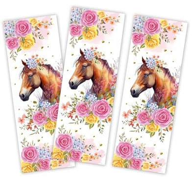 Minkocards 8 Lesezeichen Pferd Mitgebsel für Kindergeburtstag Mädchen Gastgeschenke für Mädchengeburtstag