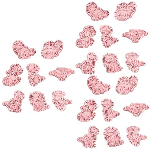 TOPBATHY Pièces Moule à Biscuits Emporte-pièces 3d Coupe-biscuits Dinosaure Emporte-pièces De Noël Pour La Cuisson Mini Emporte-pièces Petit Enfant Plastique Rose Truquer Type De Poussée