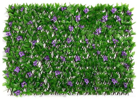 Siepe artificiale con foglie di edera, pannelli espandibili per la privacy, recinzione da giardino, sfondo decorativo regolabile per scale, cortile, pareti, 40 cm