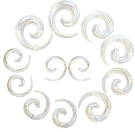 Longbeauty 6 Paare Acryl Tapers Dehnspirale Dehnschnecke Dehnstab Piercing Ohr Expander Kit 10MM-20MM, Klar