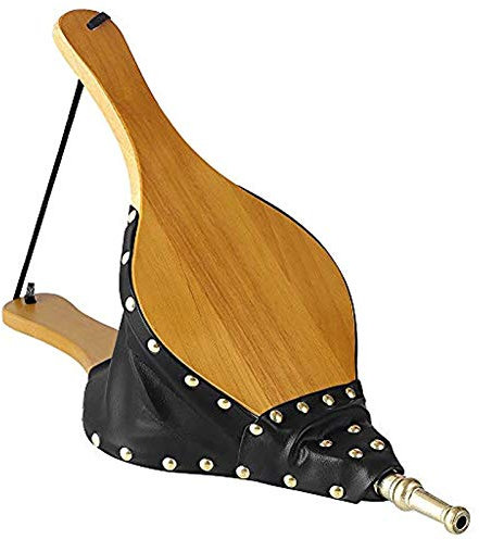 Großer Kaminblasebalg 18,9 x 7,9 Holzluftgebläse Feuerblasebalg Handblasebalg für Kamin und Grill Schnellfeueranzünder für Outdoor-Camping BBQ Grill Kaminanzünder mit Aufhängeschlaufe