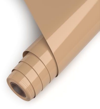 Asoway Plotterfolie Textil Helles Khaki Vinylfolie HTV 30.5cm x 457cm | Flexfolie Plotter Textil für DIY Kleidung, Mützen, Hosen, andere Stoffe, Leicht zu schneiden und zu jäten