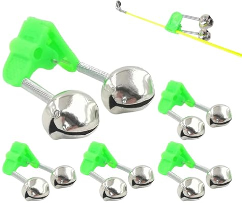 Campanas De Caña De Pesca Con Pinza - Timbres De Pesca Con Sujetador, Campanas De Pesca De Metal | Equipo De Pesca Con Pinza Para Detección De Mordeduras, Accesorio De Pesca Utilizable (Pack De 5)