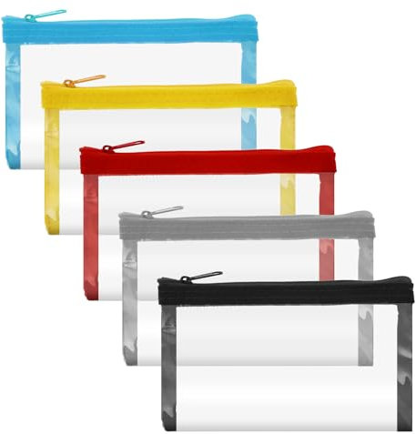 Transparent Kosmetiktasche wasserdichte durchsichtige Schminkt15,5 x 9 cm, kleine Make-up mit Reißverschluss, wasserdichte Make-up, Reise-Reißverschlusstaschen für Make-up und Toilettenartikel