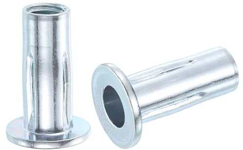 sourcing map Dadi per rivetti M10 Multi-Grip, 5 dadi filettati a testa piatta con gambo pre-filettato, in acciaio al carbonio, più dadi per edilizia industriale