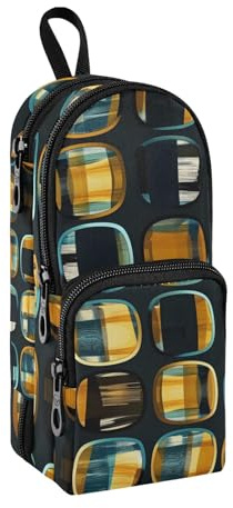 Fashion Digital Paper Pencil Case, Big Capacity Pen Bag with Compartment Students Schoolbag Shape Stationery Organizer Pencil Pouch Marker Case for School Office Work