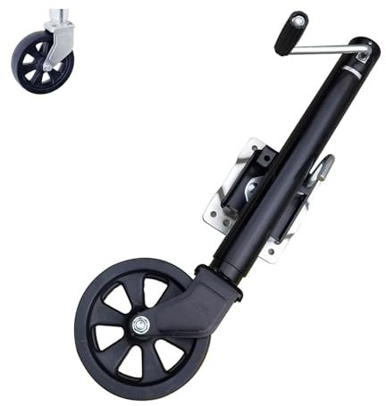 Ruotino D'appoggio Rimorchio -Supporto Ruota D'appoggio Pieghevole, Cric Per Rimorchio Girevole, Ruotino Di Appoggio Per Rimorchio E Carrello, Rotella Di Sostegno Carico Pesante Con Ruote Da 8''(B)