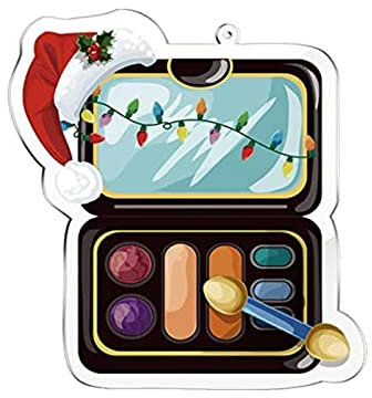 TianWlio Weihnachtsbaumschmuck Weihnachtsbaum Anhänger Make up Weihnachtsschmuck Acryl Flugzeug Weihnachten Make up Nagellack Mund rot Dekoration Anhänger Weihnachtsbaum (C One Size)