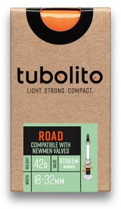 Tubolito Tubo-Road Fahrradschlauch aus Hightech Thermoplast in der Farbe Orange, Schrader, 28 Zoll, 18-622 bis 32-622, Ventillänge: 19 mm, 330 008 30