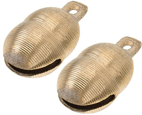 FONDOTIN 2stücke Hundeglocke Messing Haustierhalsbandglocke Für Schafe Kühe Rinder Ornament Dekoglocke Kleine Tierglocke Anhänger Für Hunde Und Andere Tiere