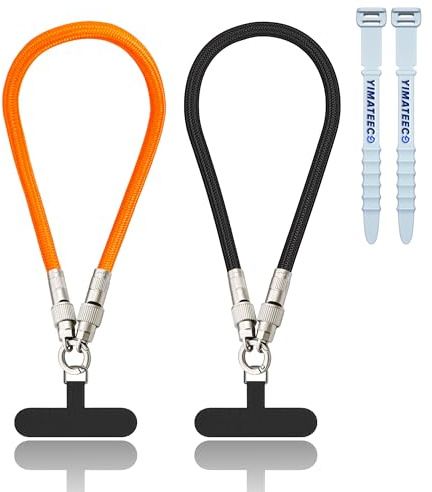 YIMATEECO Cell Phone Lanyard Built-in USB C to USB C Charging Cable, 2 In 1 Phone Wrist Strap Support 65W Fast Charging & Data Transfer, Anti Theft Strap for Gym/Travel/Commuting