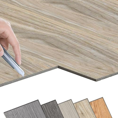 FIVMEN Pavimenti in PVC Autoadesivi 5㎡, Effetto Legno, Piastrelle in Vinile Clic per Cucina, Bagno e Soggiorno - 36 Pezzi, W38