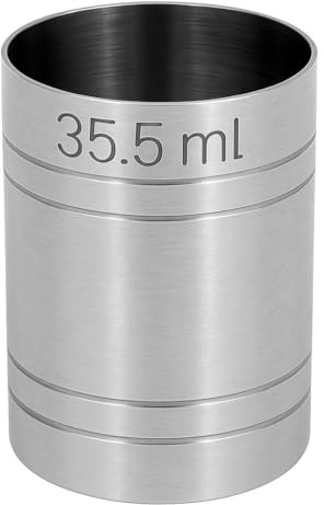 Chabrias Ltd Single 35.5ml Premium Stainless Steel Silver Thimble Measure Barware Professional Spirit Measuring Cups, Home Bars, Cocktail Stations & Bartenders, CE Marked