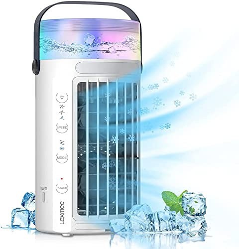 Aire Acondicionado Portátil, Enfriador De Aire Alimentado por USB, Tres Velocidades De Viento Ajustables, Enfriador De Aire Evaporativo, Mini Humidificador De Escritorio