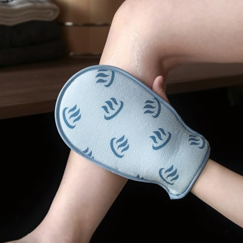 SHIMOYAMA Bath Mitten, Body Exfoliating Gloves, 2 Pack, Thick & Soft Bath Scrub Mitt, Gentle Dead Skin Remover